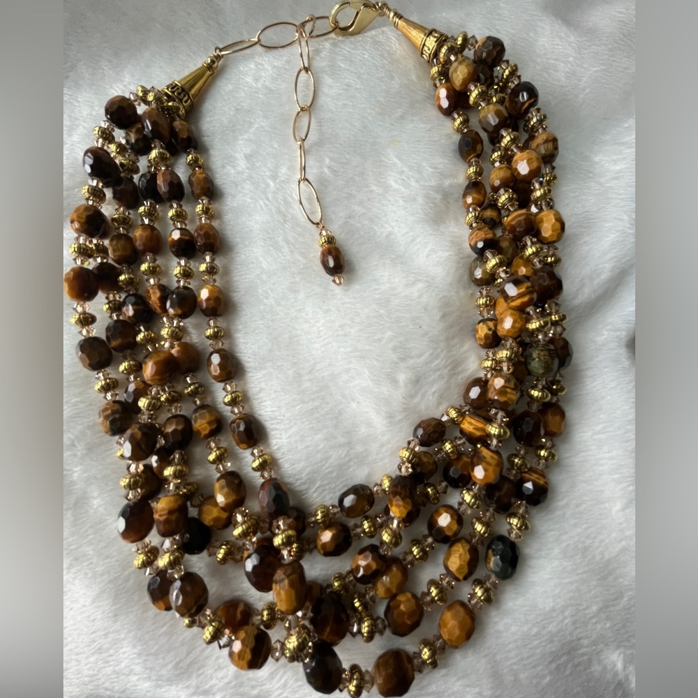 New Nastava “ Intrepid “ Tiger Eye  Beads 6 Strands